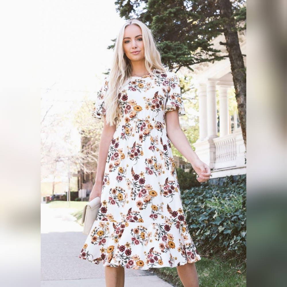 Floral White Dress